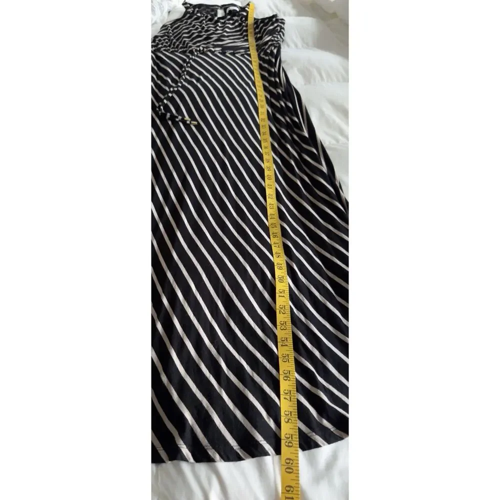 Calvin Klein Black & White Striped Maxi Dress Size XL
